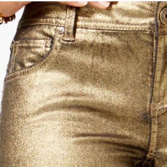 Tinseltown Denim - Tinsel Town | gold skinny jeans size 7
